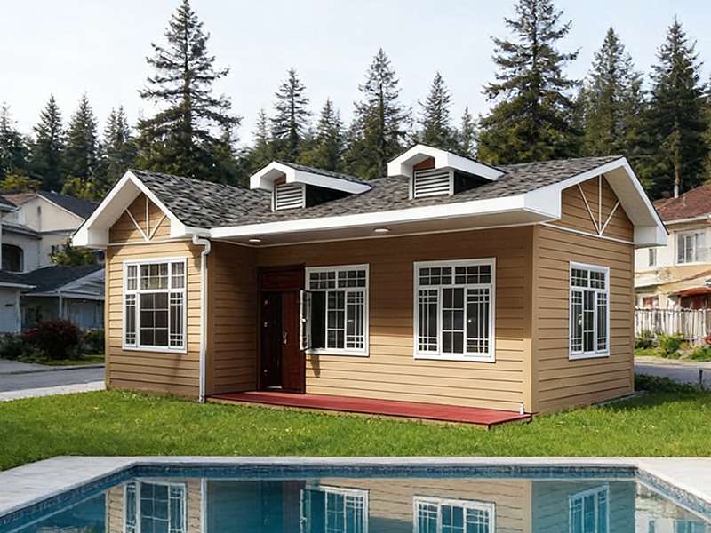 Single-Storey Sloped Roof Light Gauge Steel Villa